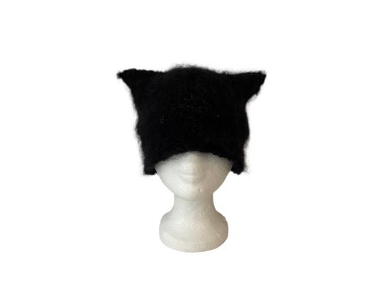 fuzzy cat beanie