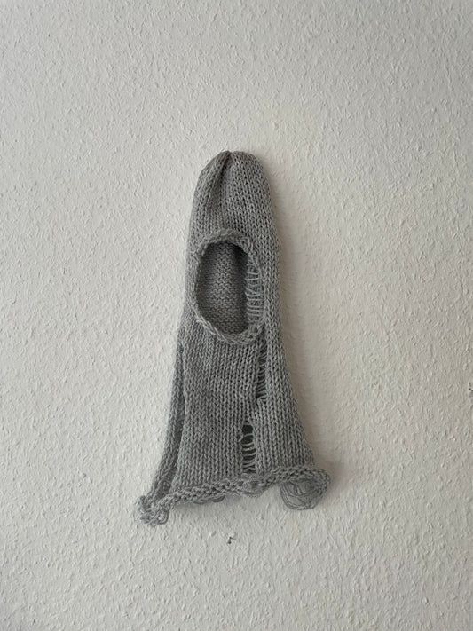 distressed knit balaclava